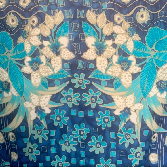 HP🎉 SAKS FIFTH AVENUE Swim Coverup Pareo Wrap Large Scarf Cotton Tropical Floral - Picture 12 of 16